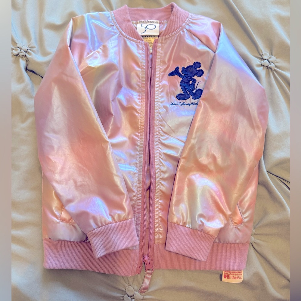 Walt Disney World 50th Anniversary Pink and Purple Iridescent Bomber Windbreaker